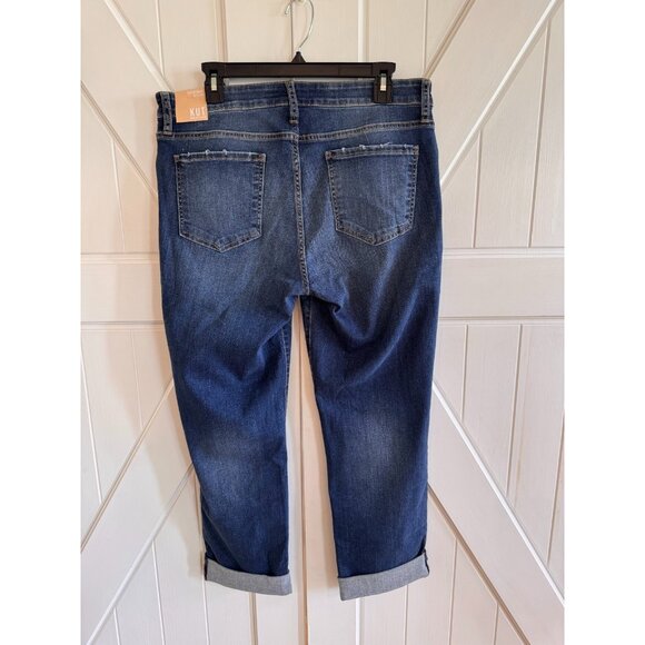 Kut from the Kloth Catherine High Rise Crop Straight Leg Jeans Women Size 12 - Picture 4 of 10